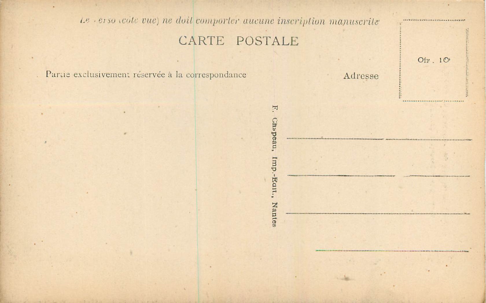 CPA Nantes Plafond de l Escalier de l Hotel Rosmadec  — Verso