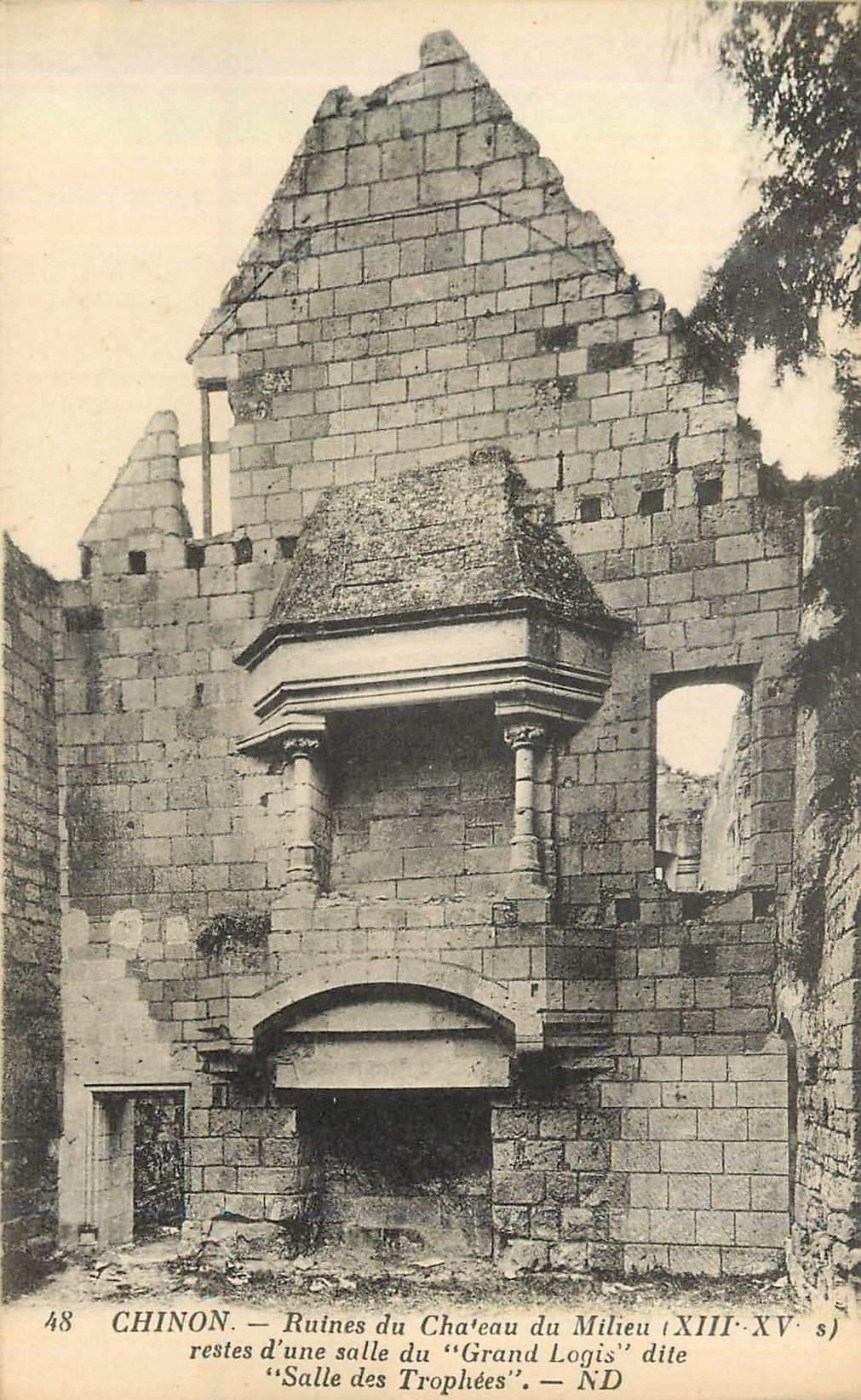 CPA Chinon Ruines de Chateau du Milieu 
