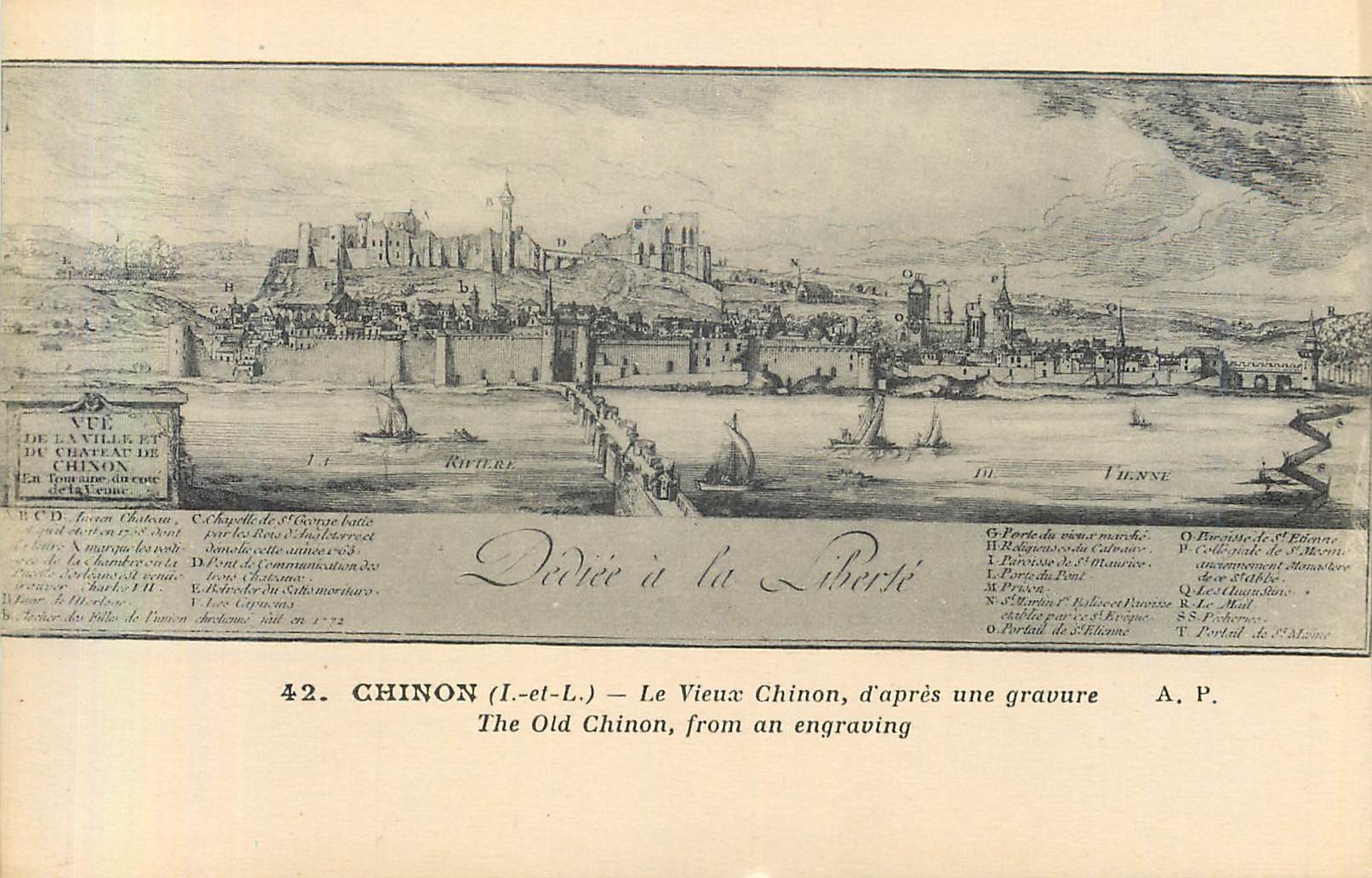 CPA Chinon Le vieux Chinon d apres une gravure 