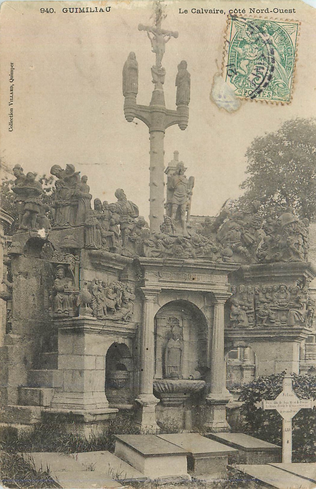 CPA Guimiliau Le Calvaire cote Nord Ouest 