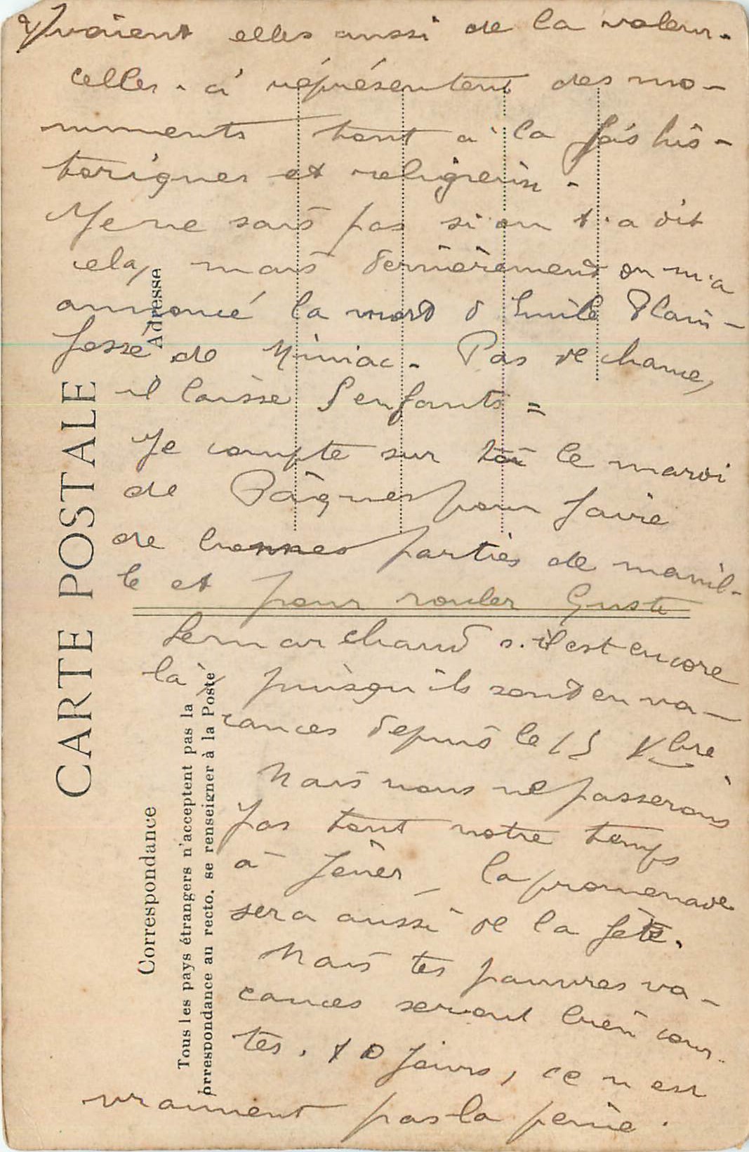 CPA Guimiliau Le Calvaire cote Nord Ouest  — Rückseite