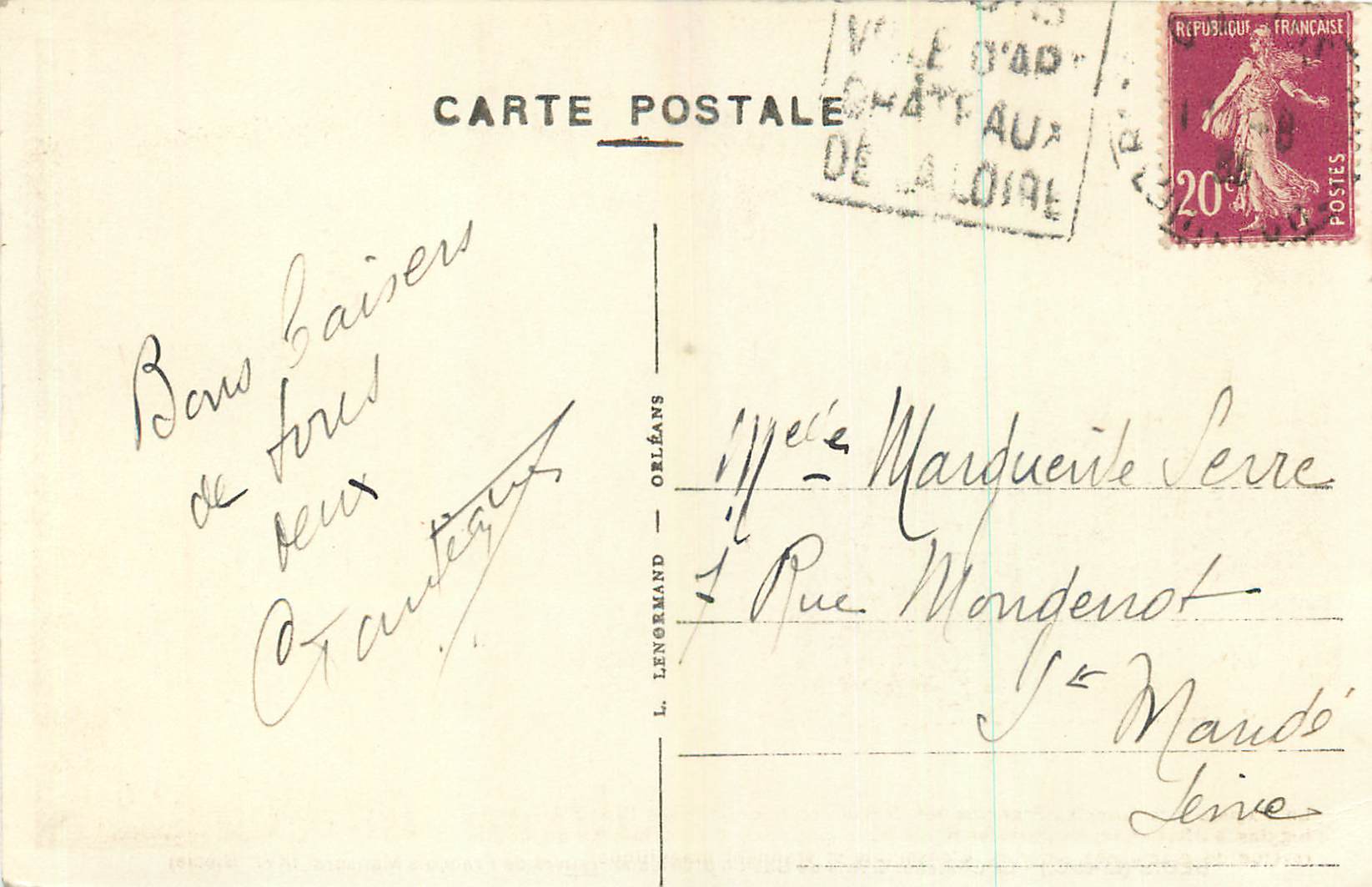 CPA Blois L et C Le Chateau L Aile de Gaston d Orleans  — Verso