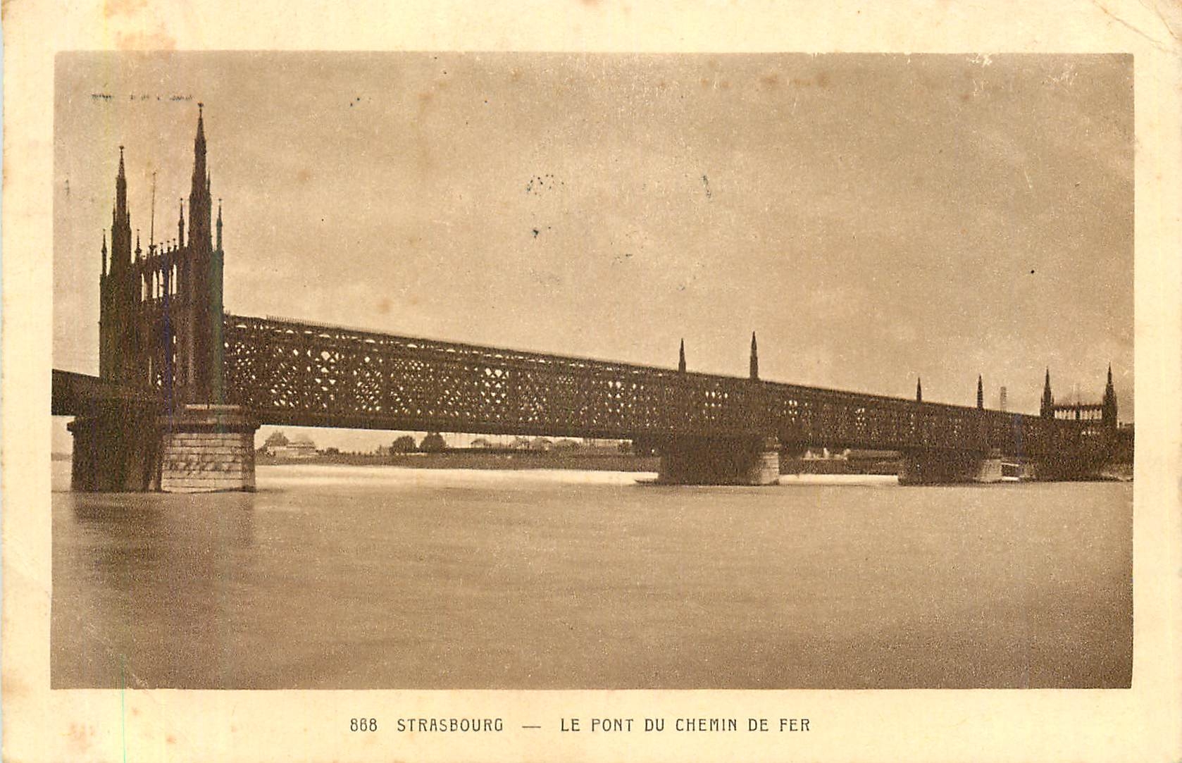 CPA Strasbourg Le Pont du chemin de fer 