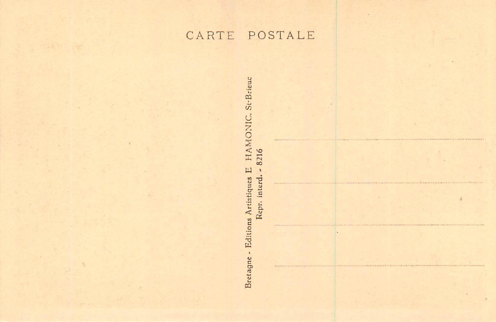 CPA Huelgoat Le Menage de la Vierge  — Rückseite