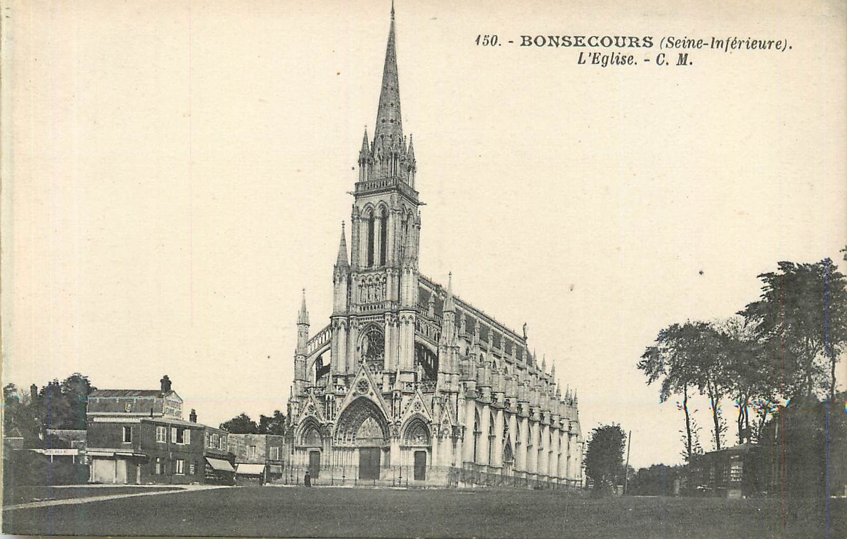 CPA Bonsecours Seine Inferieure L Eglise 