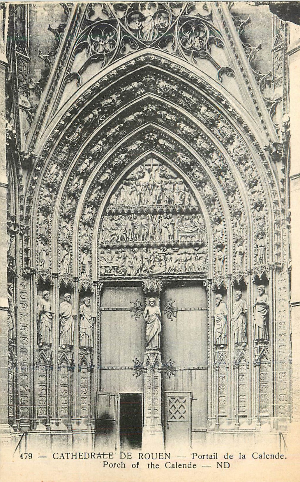 CPA Cathedrale de Rouen Portail de la Calende 