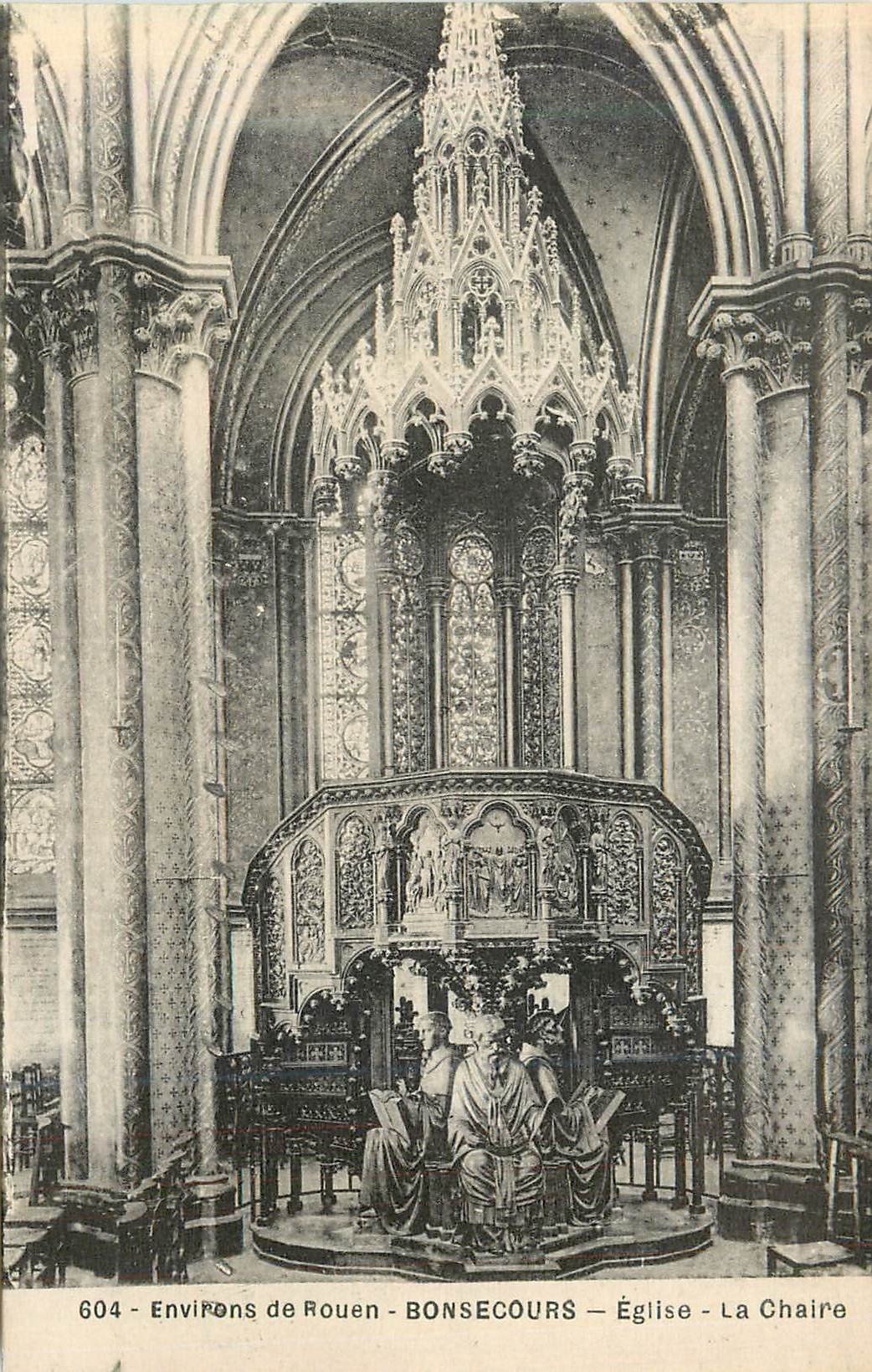 CPA Environs de Rouen Bonsecours Eglise La Chaire 