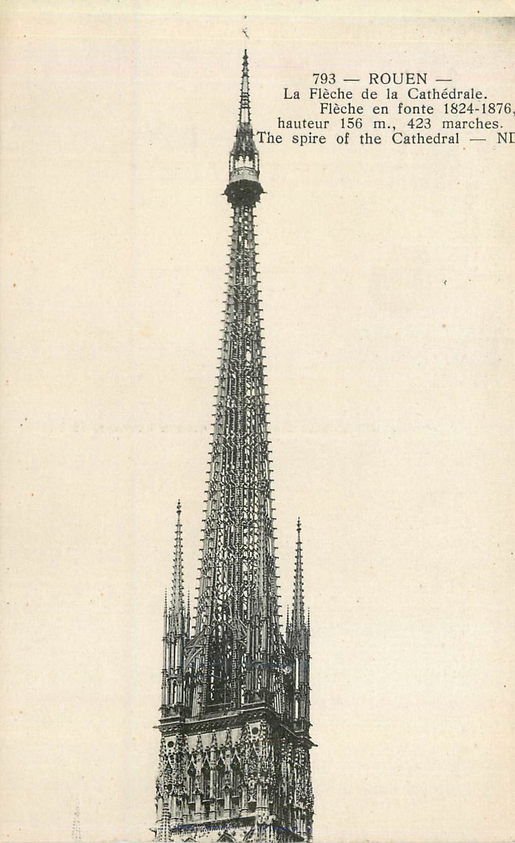CPA Rouen La Fleche de la Cathedrale 