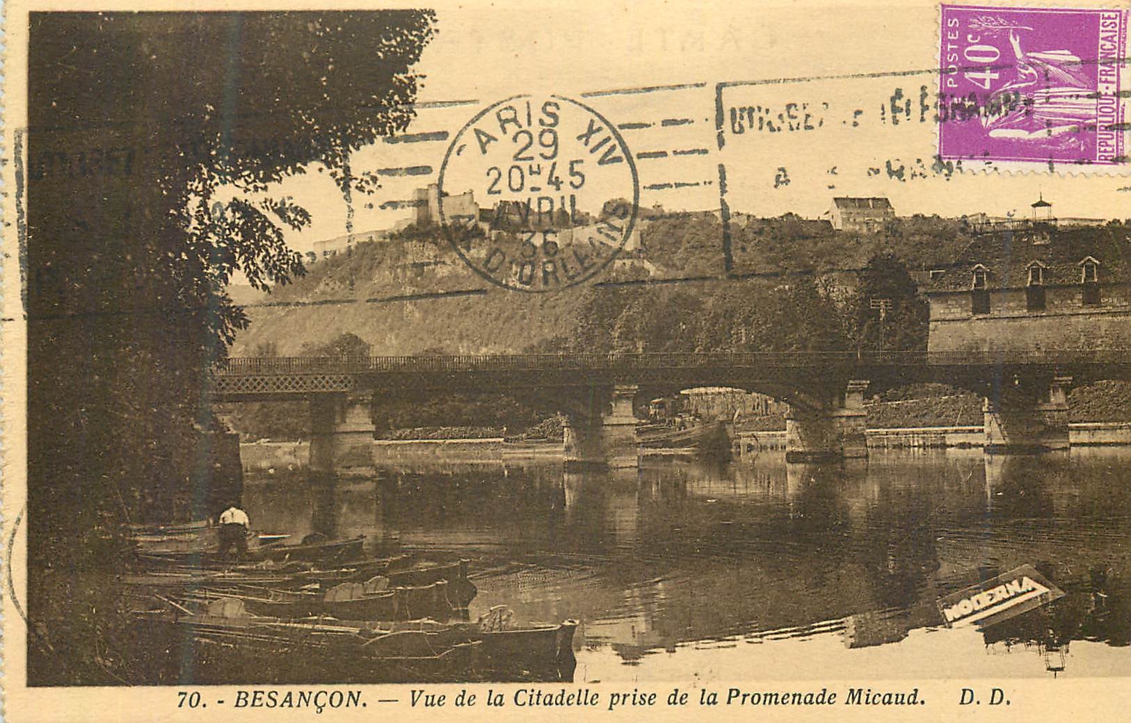 CPA Besancon Vue de la Citadelle prise de la Promenade Micaud 