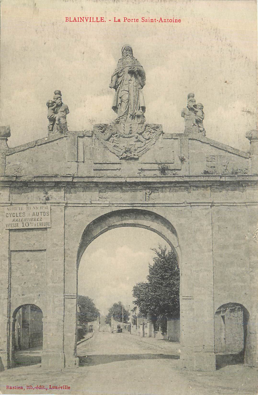 Blainville - La Porte Saint-Antoine — Bastien, lith.édit., Lunéville