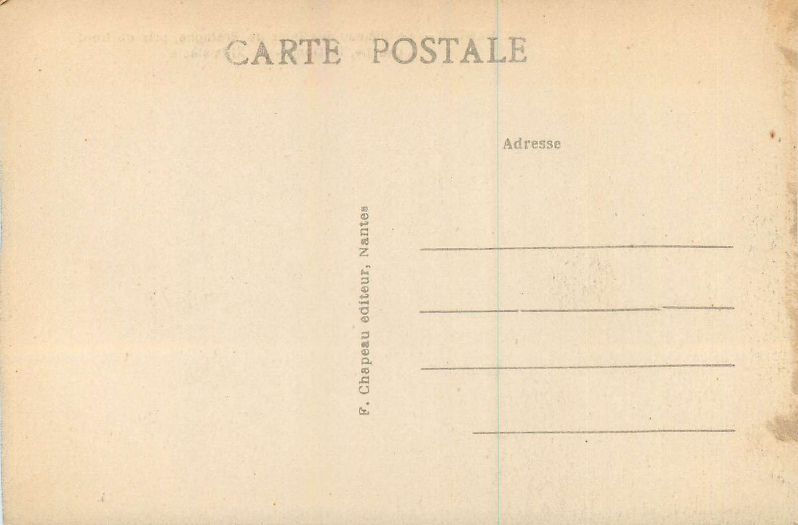 CPA Nantes Le Chateau des Ducs de Bretagne pris du Nord  — Rückseite
