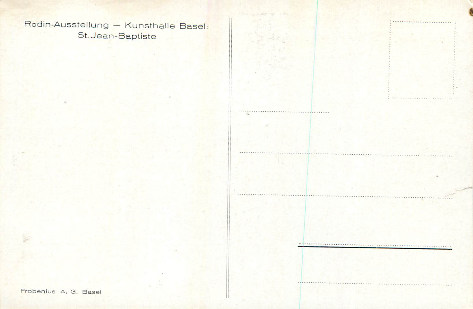 CPA Rodin Ausstellung Kunsthalle Basel St Jean Baptiste  — Back
