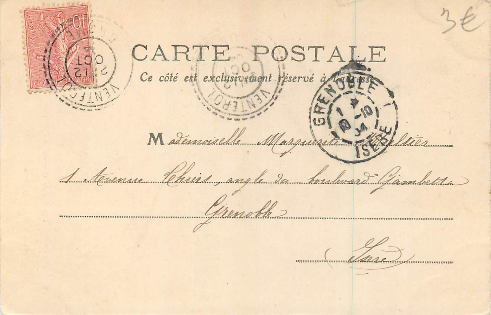 Orange - Büste der Caristie im römischen Theater — Édition J. Brun & Cie, Cappentras, n°13 — Rückseite