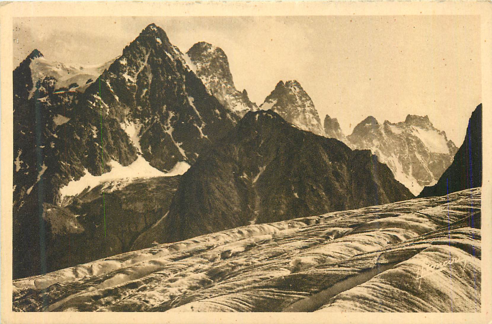 CPA La Chaine du Pelvoux Vue du Glacier Blanc 