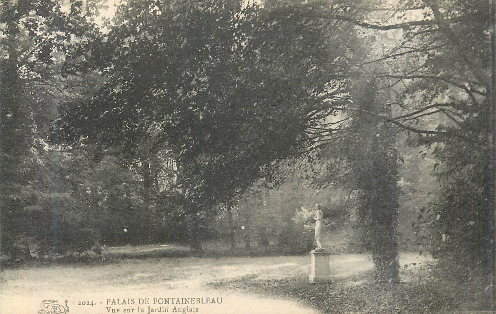 Schloss Fontainebleau — Ansicht des englischen Gartens — Verlag unbekannt, Seriennummer 2024