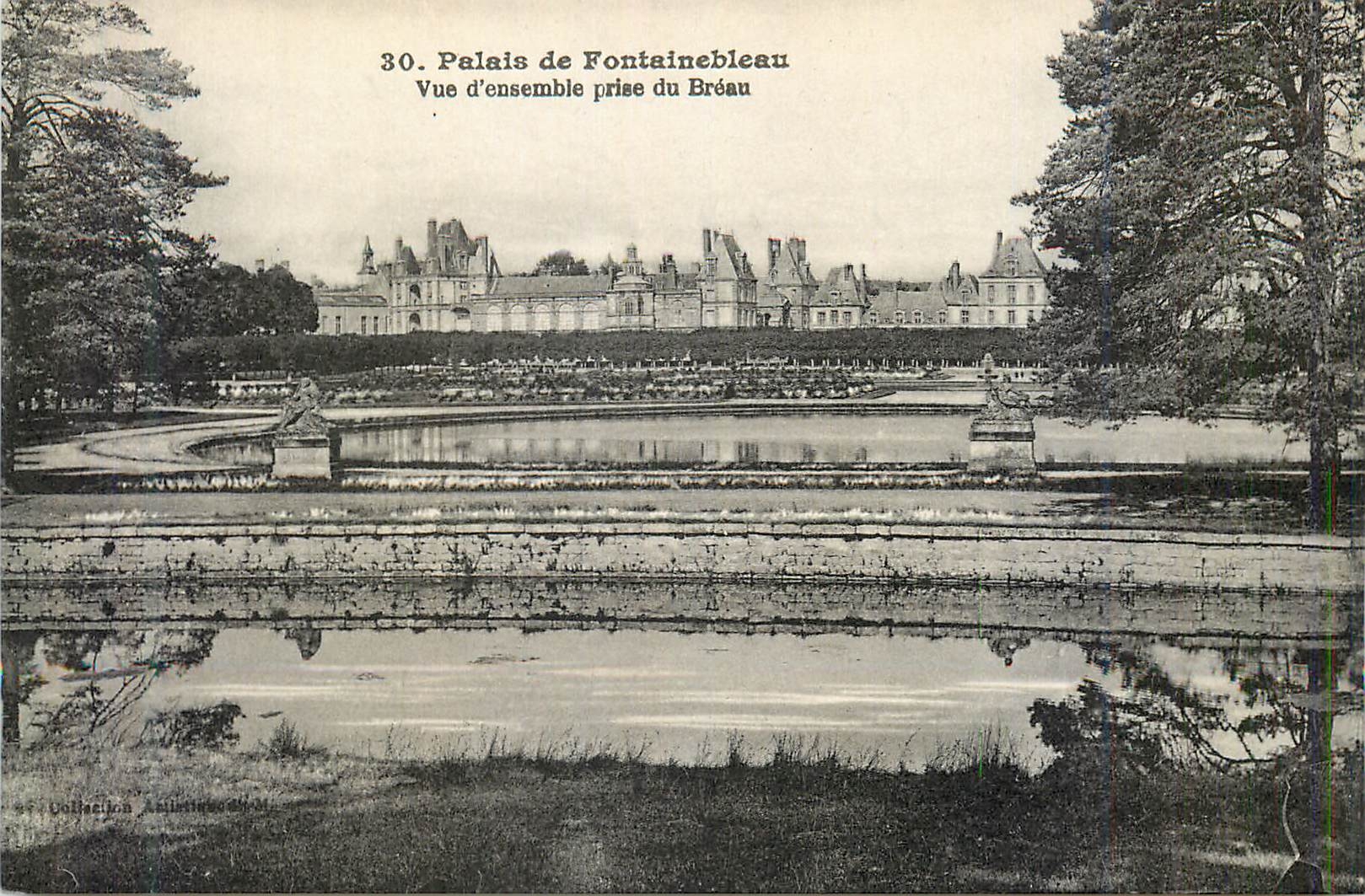 Palacio de Fontainebleau — Vista general tomada desde el Bréau — Colección Aulnay