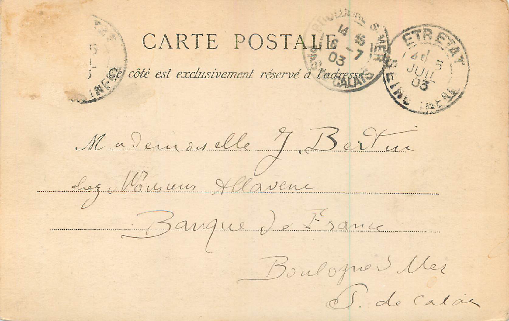 La Falaise et la Magna Porta — Etretat — La Normandie — Verso