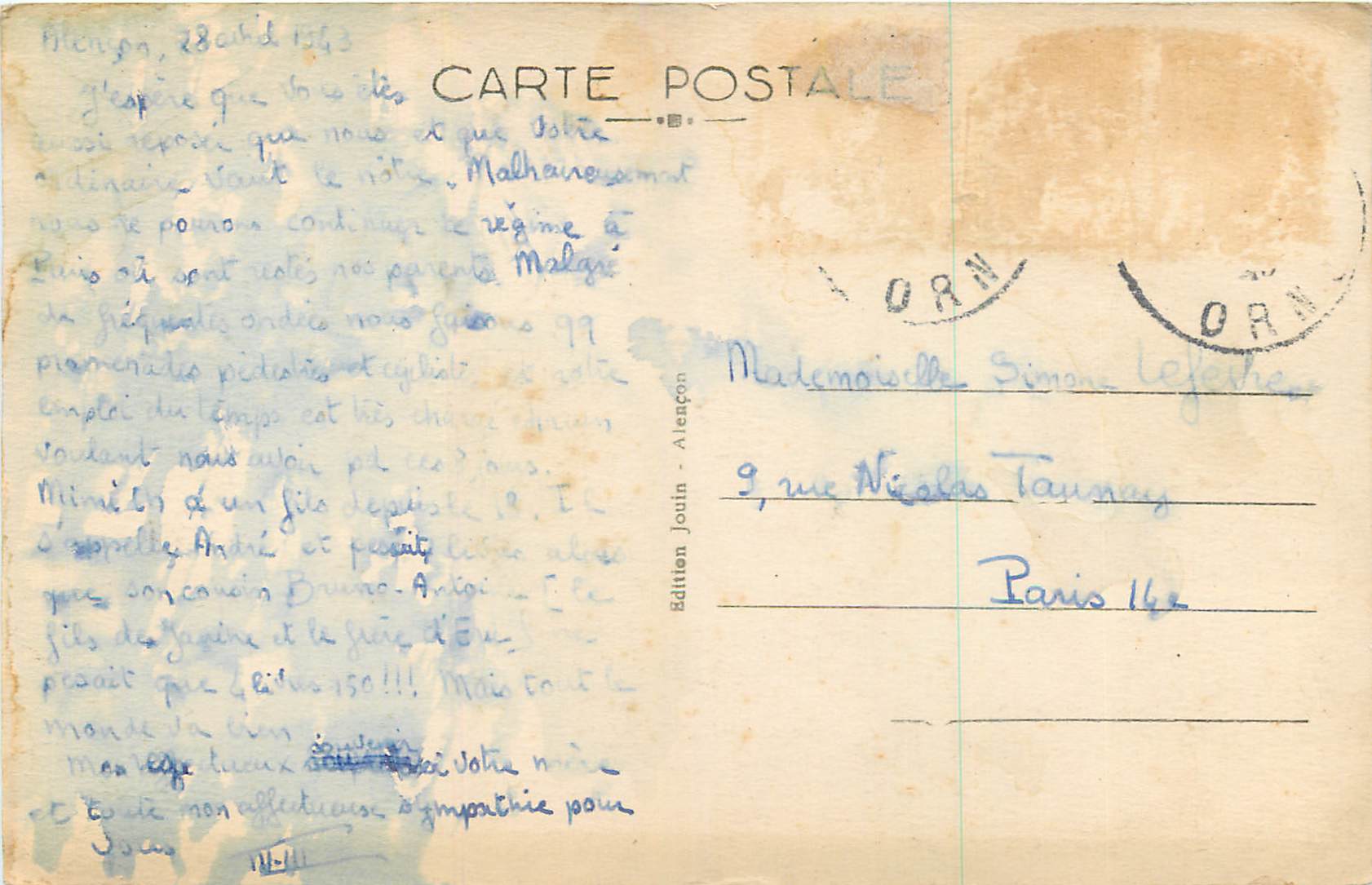 CPA Alencon La Maison natale de Ste Therese de l Enfant Jesus  — Rückseite