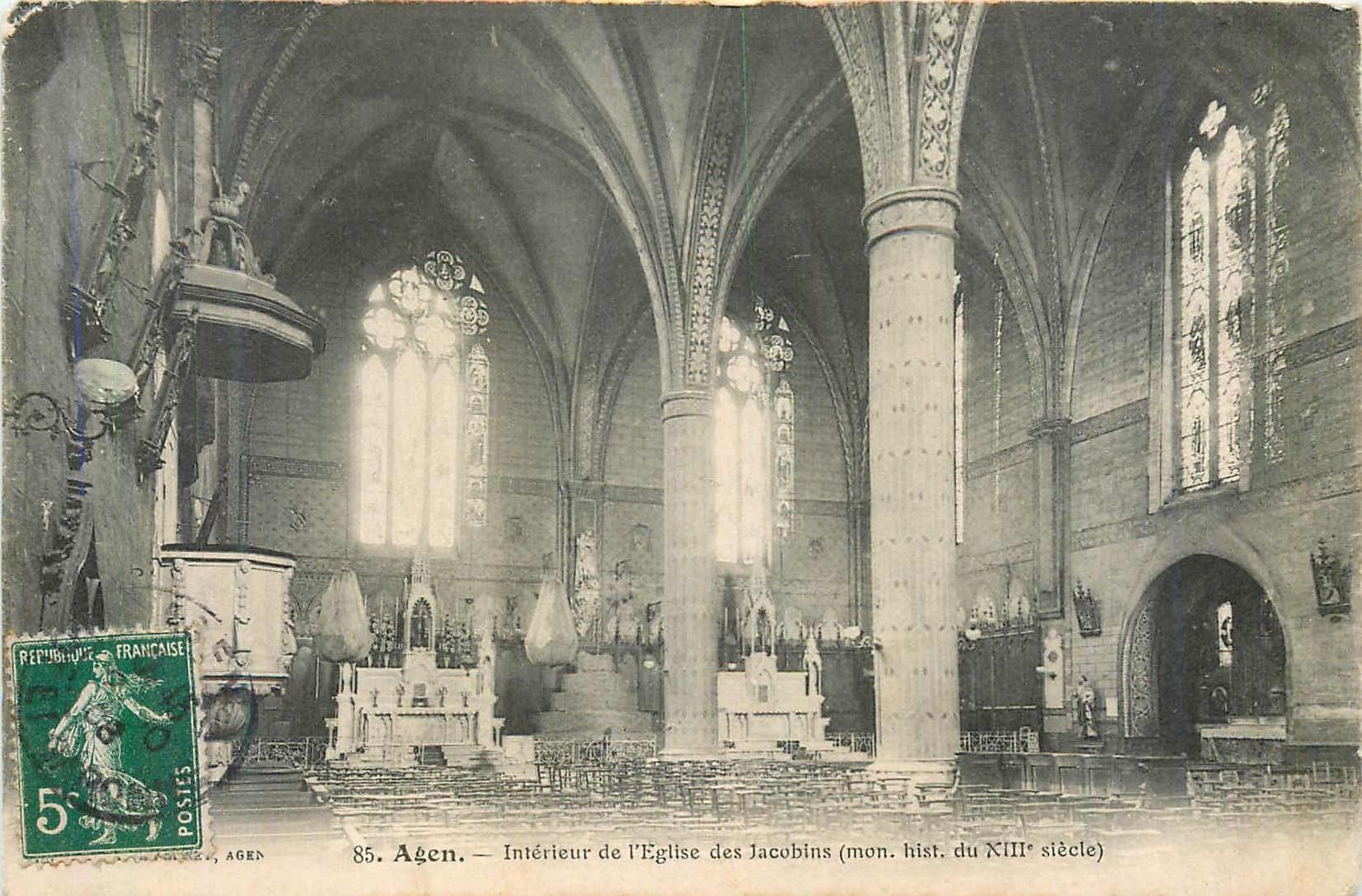CPA Agen Interieur de l Eglise des Jacobins 