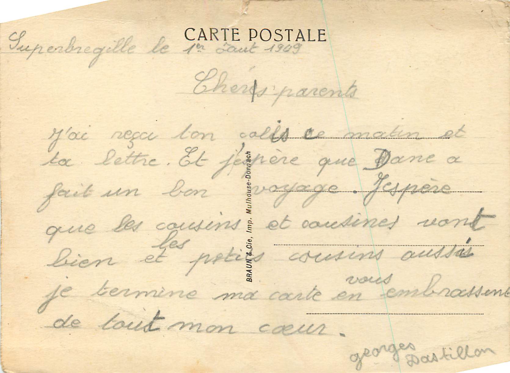 CPA Superbregille Garcons Entree de l Etablissement  — Rückseite