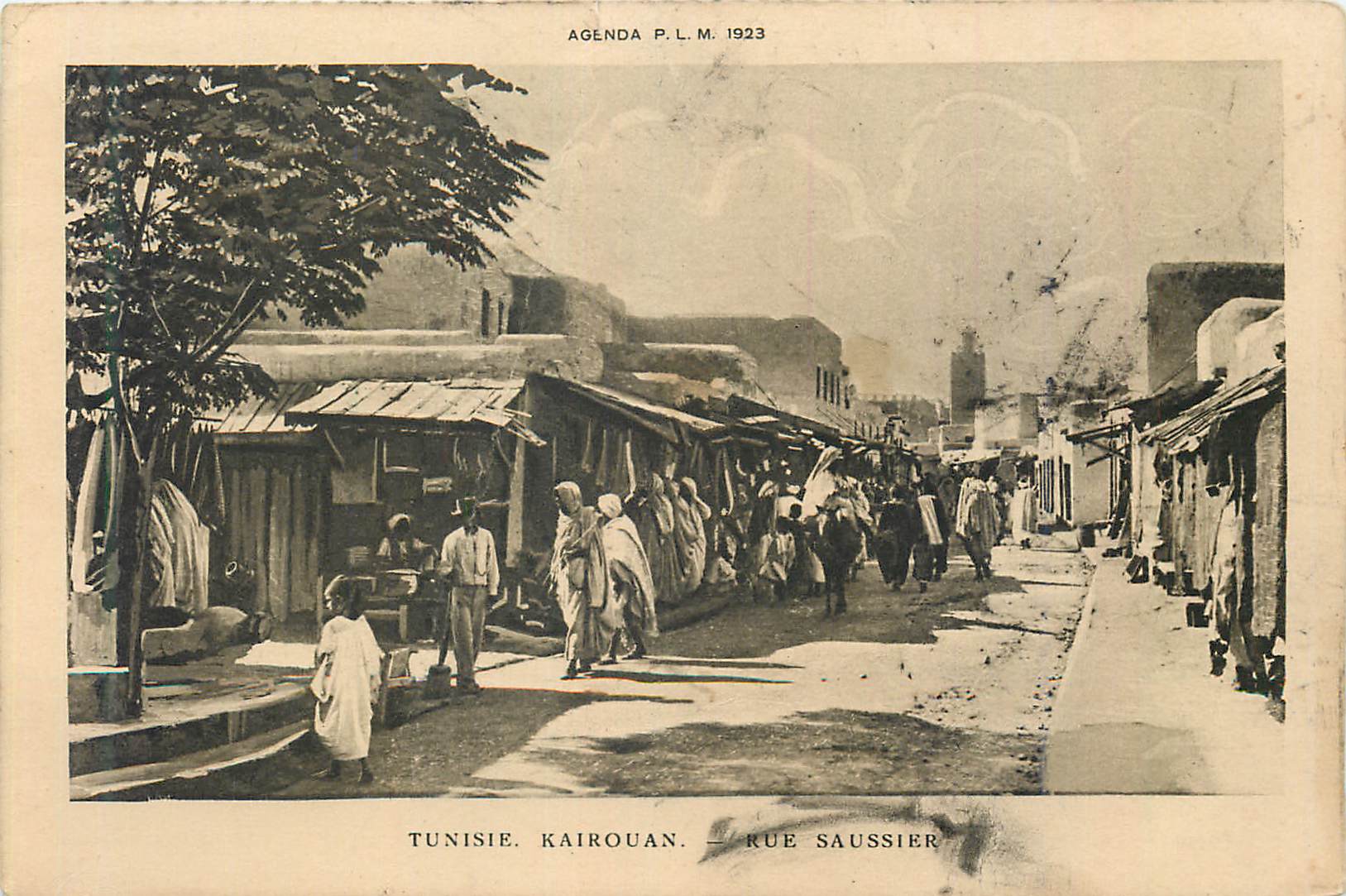 CPA Tunisie Kairouan Rue Saussier 