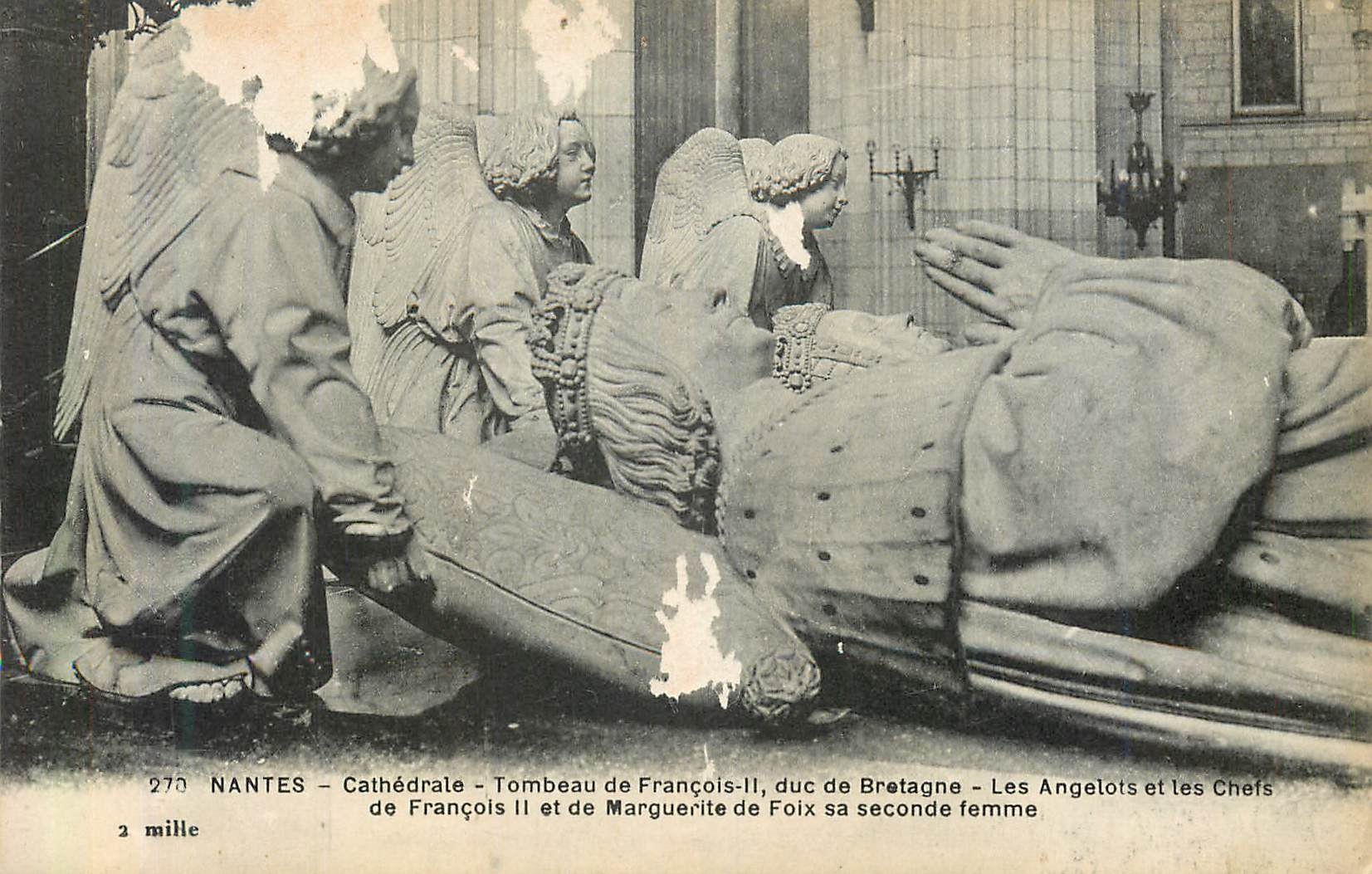 Nantes - Cathédrale - Tombeau de François II, duc de Bretagne - Les Angelots et les Chefs de Marguerite de Foix, sa seconde femme