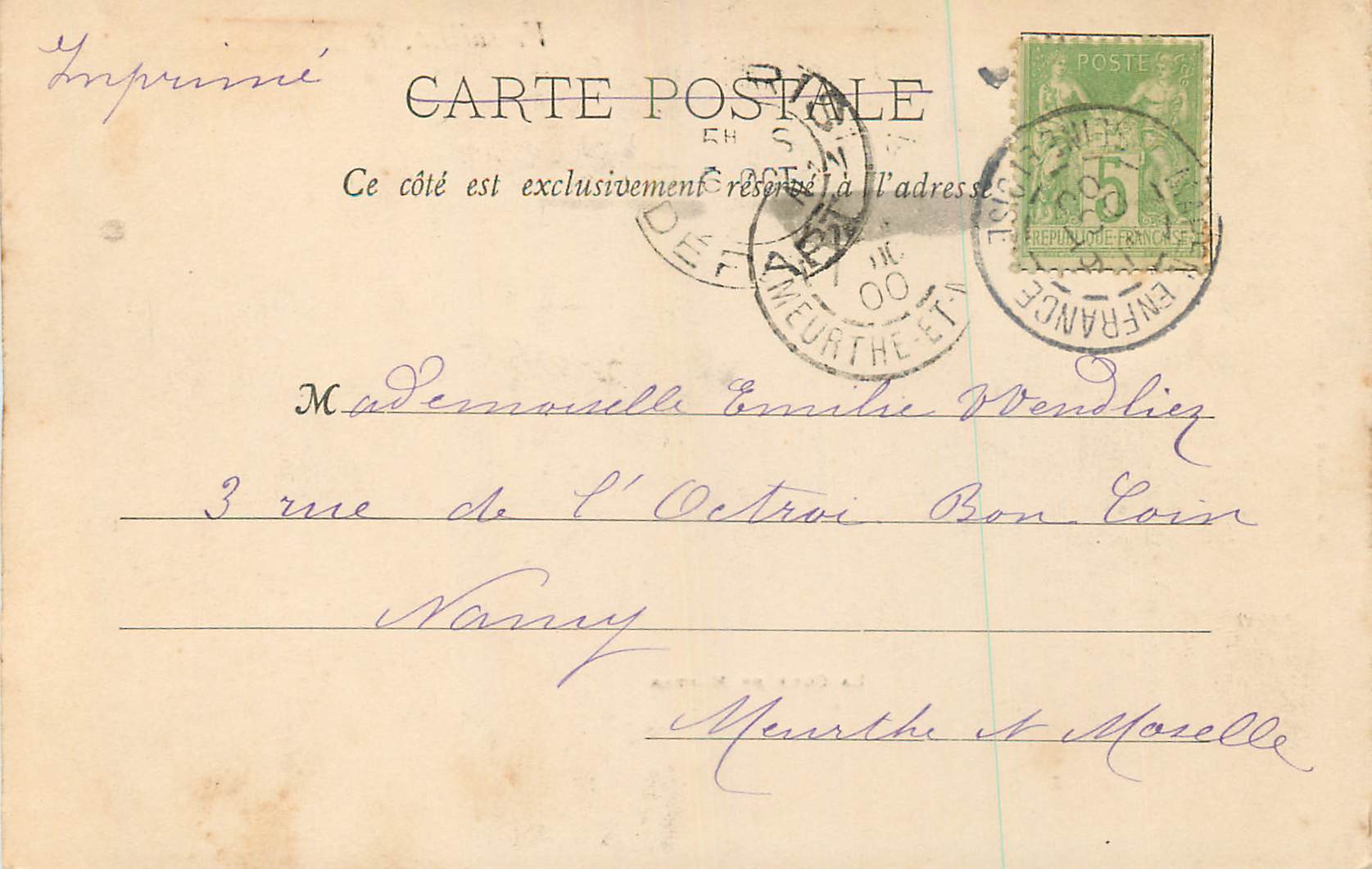 Versailles — La Cour de Marbre — E. M. Editeur, N° 3 — Rückseite