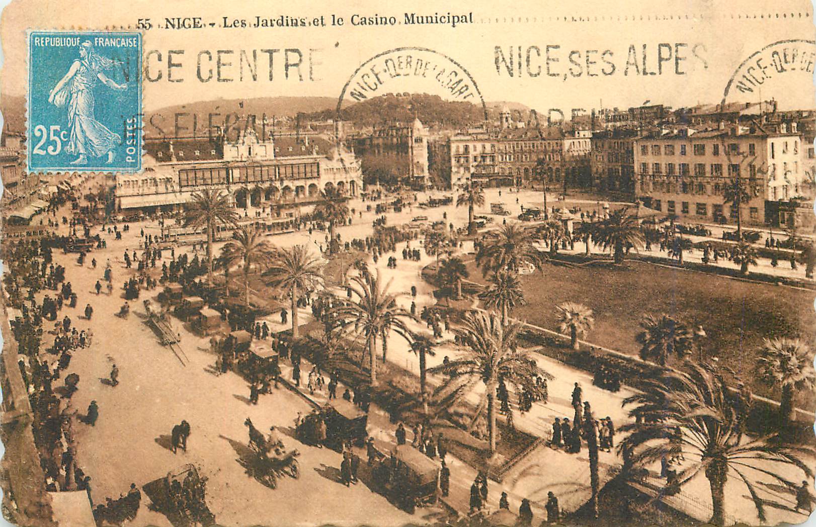 CPA Nice Les Jardins et le Casino Municipal 