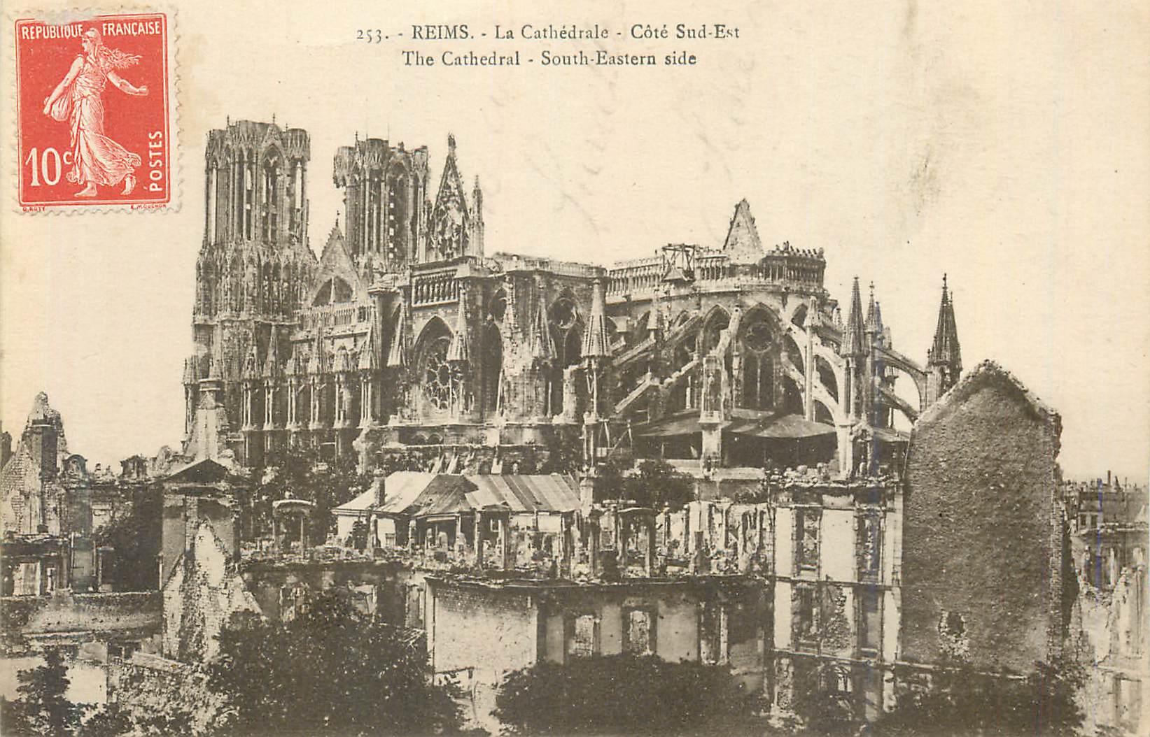 CPA Reims La Cathedrale Cote Sud Est 