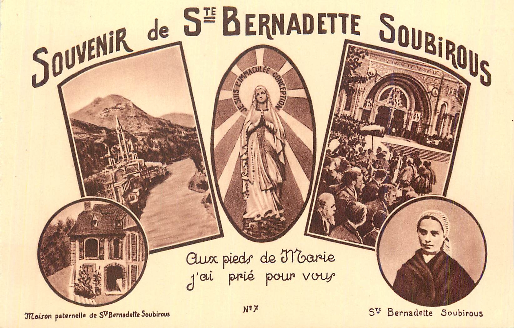 CPA Souvenir de St Bernadette Soubirous 