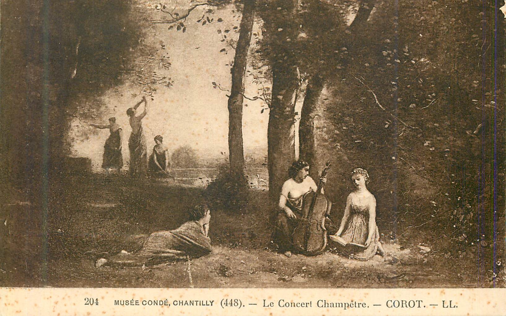 CPA Musee Conde Chantilly Le Concert Champetre Corot 