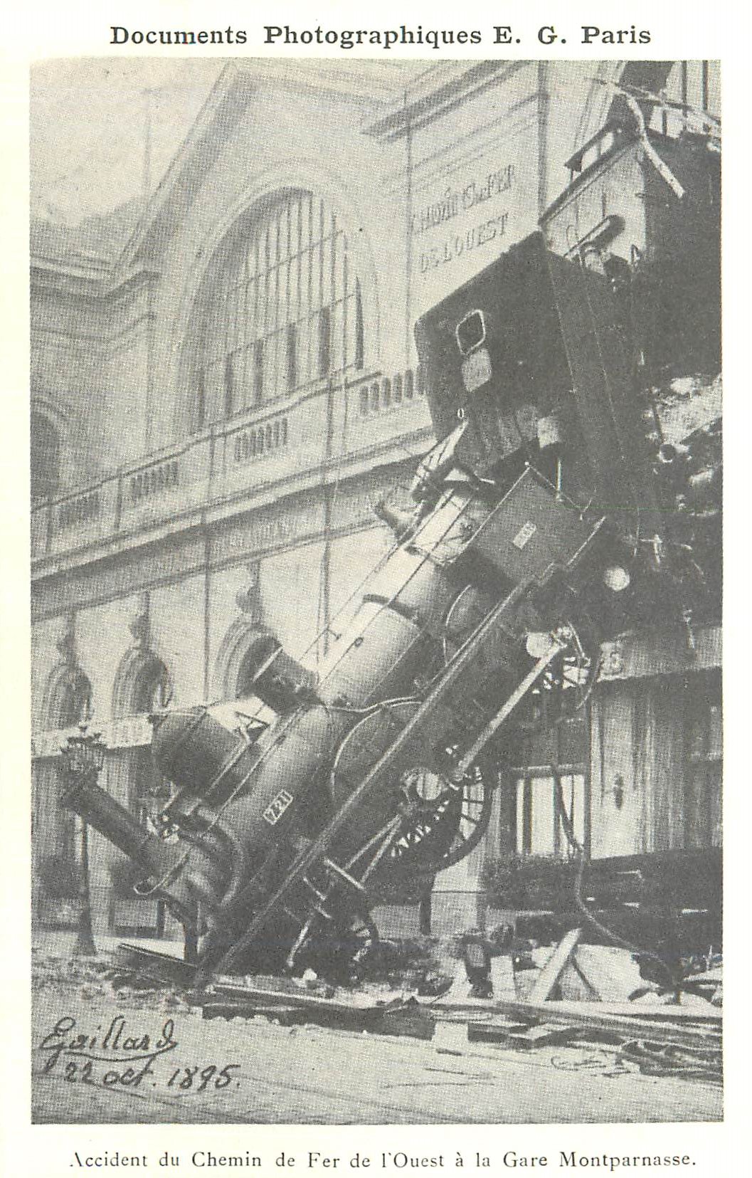 REPRO Accident du Chemin de Fer de l Ouest a la Gare Montparnasse Train