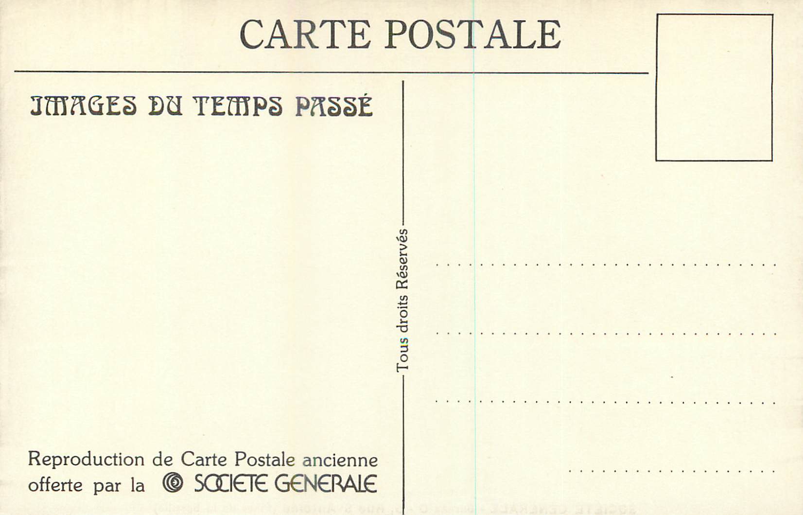 REPRO Societe Generale Rue St Antoine Place de la Bastille  — Verso