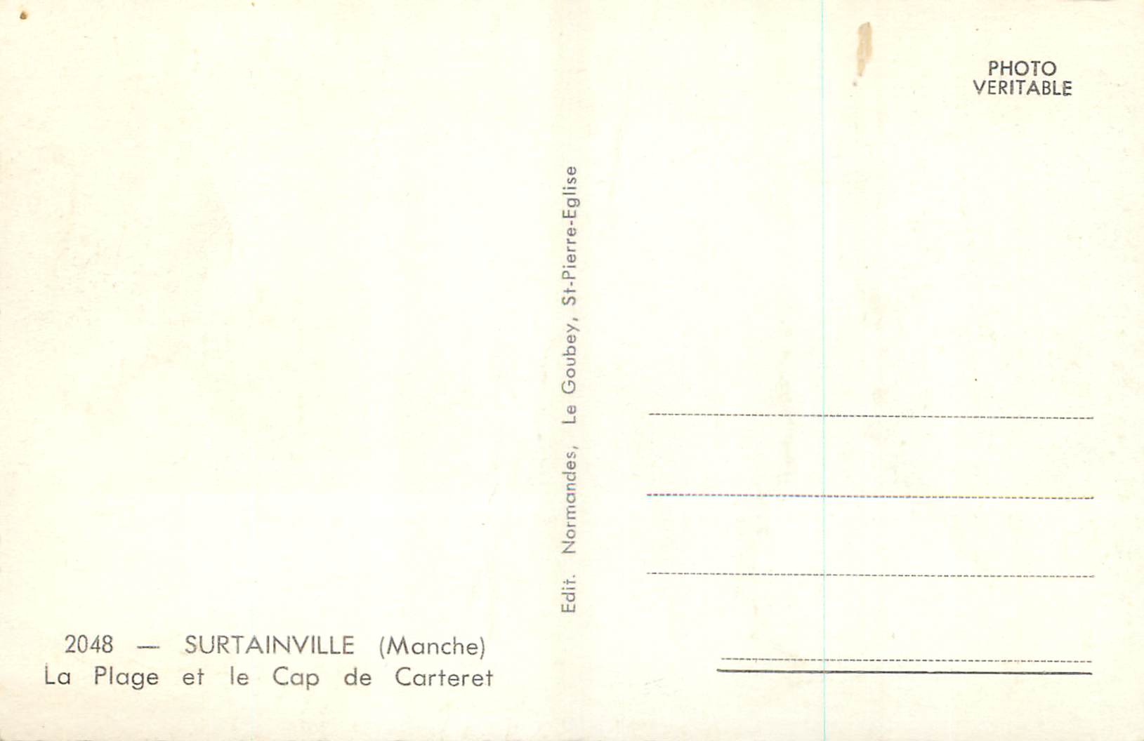CPM Surtainville Manchel La plage et le Cap de Carteret  — Rückseite