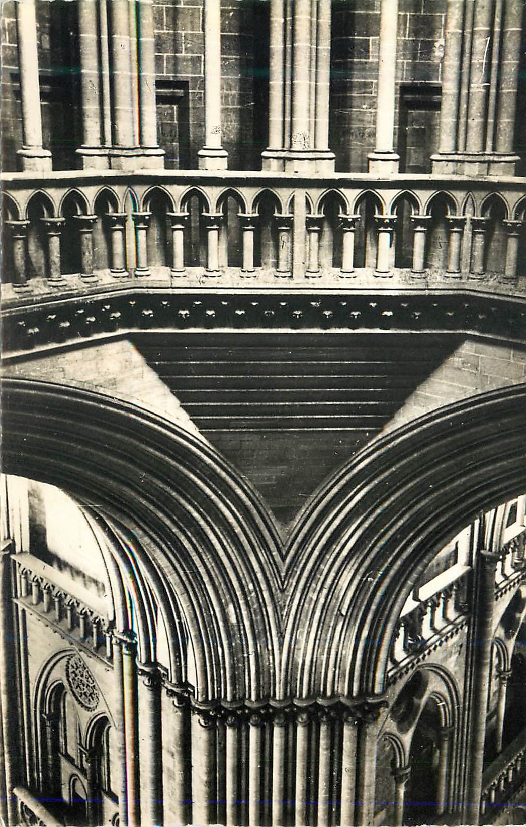 CPM Cathedrale de Coutances Detail de l Encorbellement de la Tour Centrale 