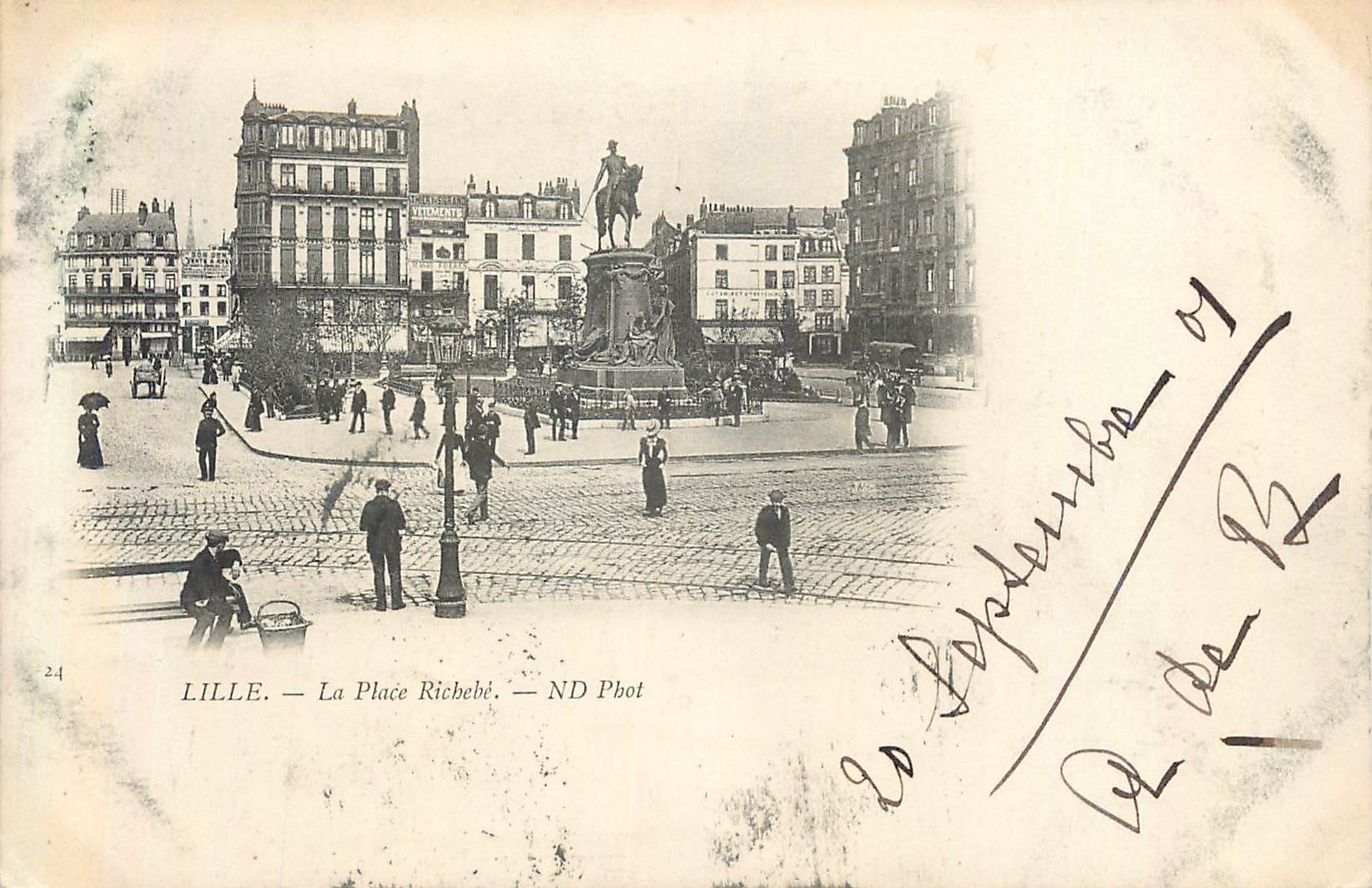 CPA Lille La Place Richebe (carte 1900)