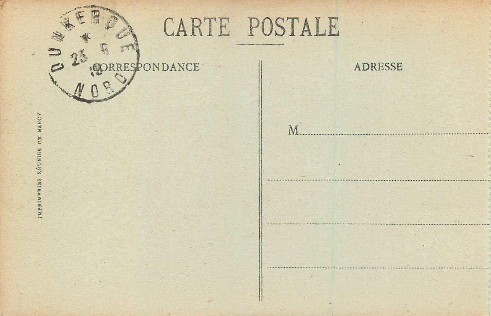 CPA Malo les Bains Le Chalet de la Motte  — Rückseite