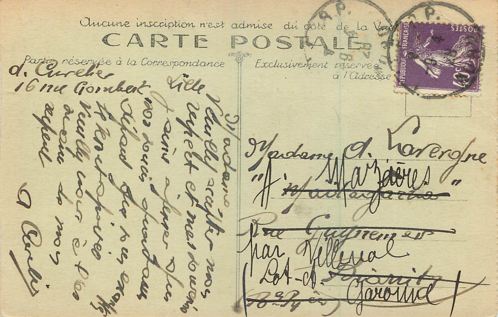 CPA Lille Porte de Paris  — Rückseite