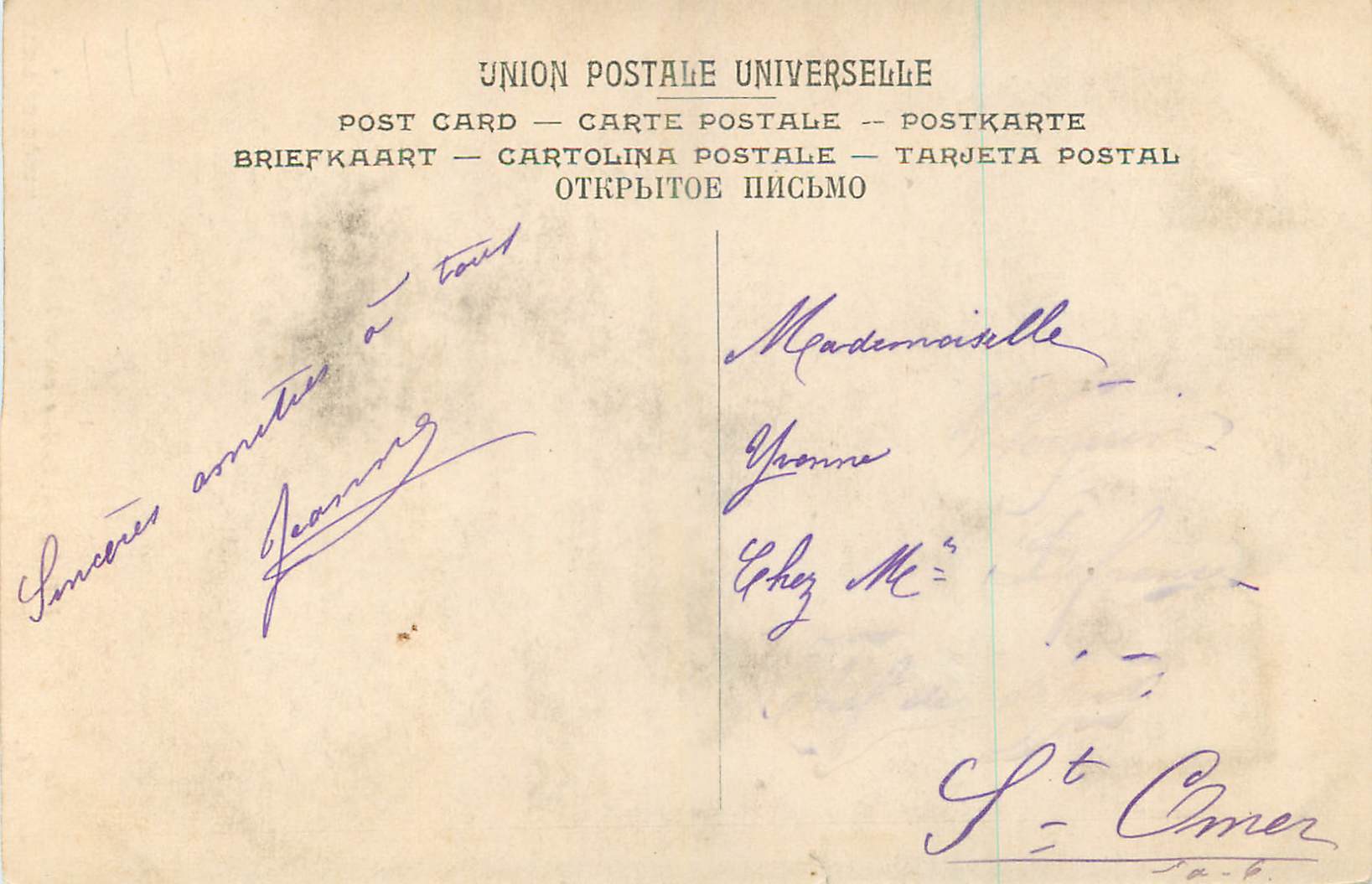 CPA Fagel Le Fardeau de la Vie Musee de Lille  — Rückseite