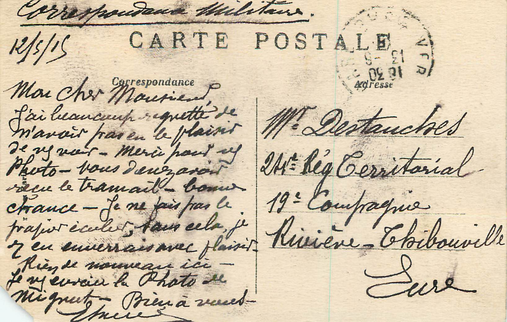 CPA St Clair sur Epte S et O Rue Rouget de l Isle centre et rue Gambetta  — Back