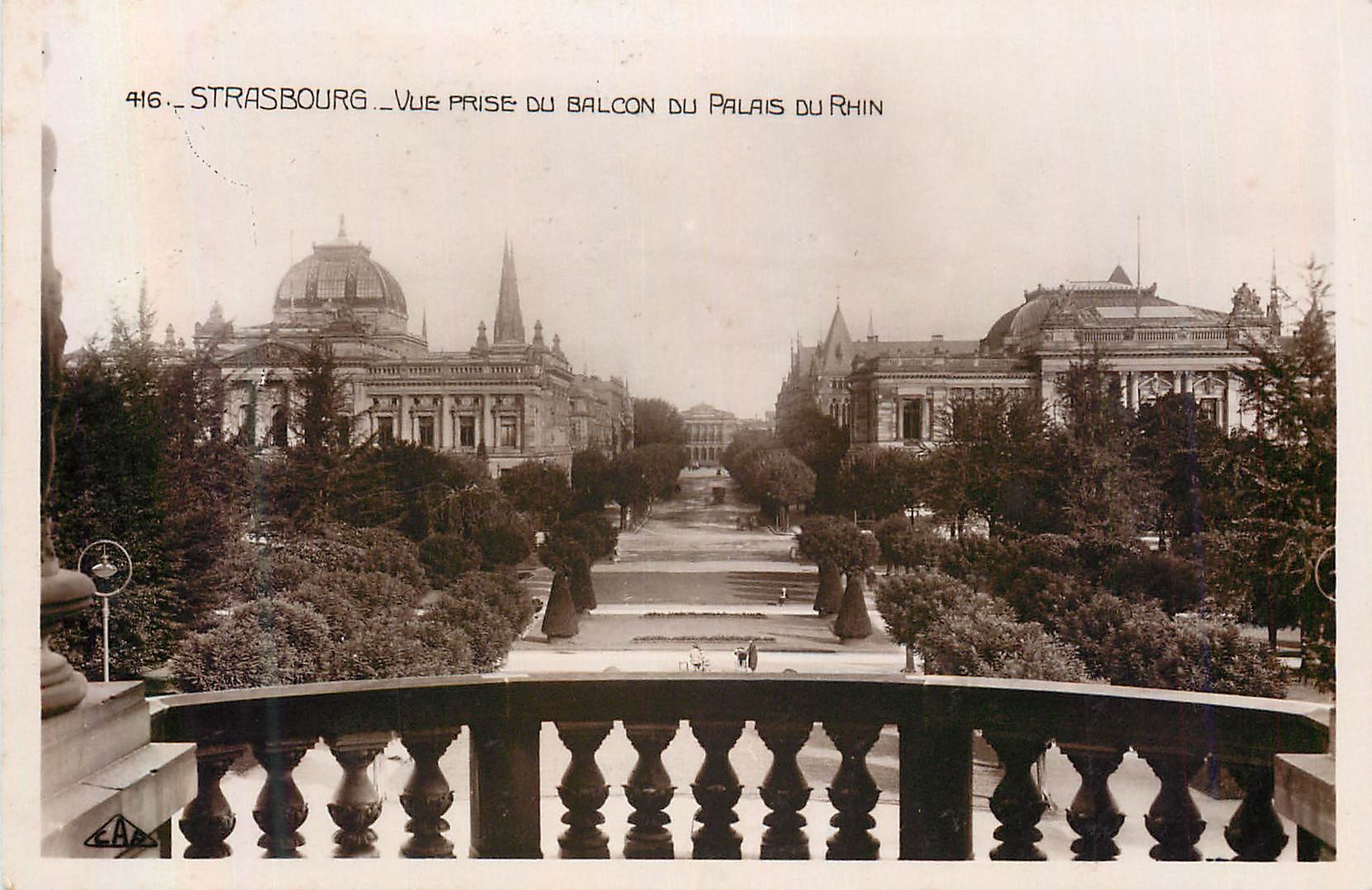 CPM Strasbourg Vue prise du Balcon du Palais du Rhin 