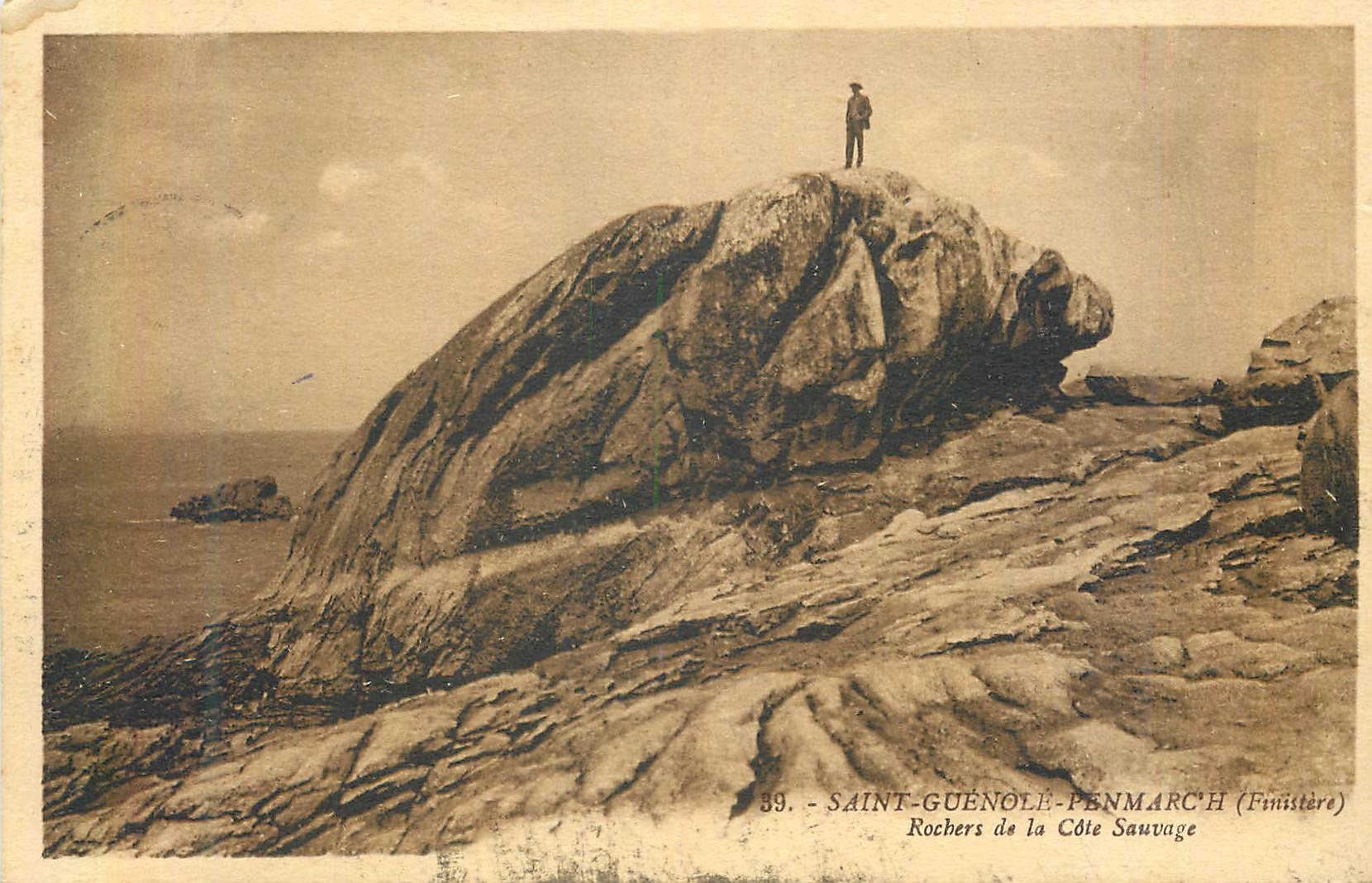 CPA Saint Guenole Penmarch Finistere Rochers de la Cote sauvage 
