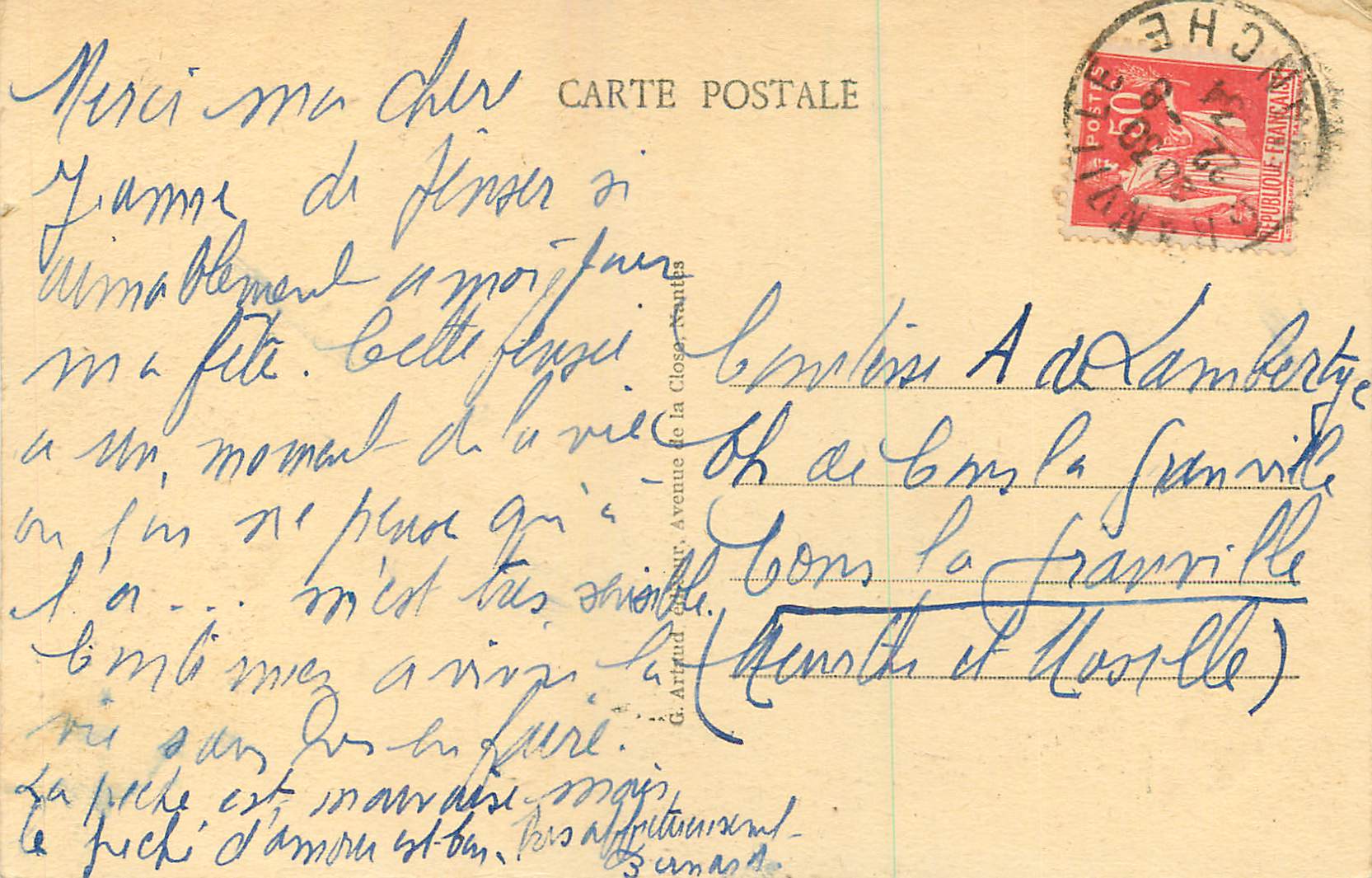 CPA Saint Guenole Penmarch Finistere Rochers de la Cote sauvage  — Rückseite
