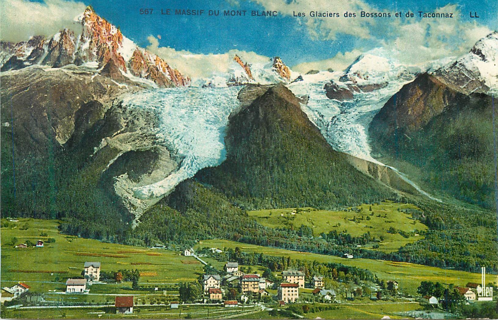 CPA Le Massif du Mont Blanc Les Glaciers des Bossons et de Taconnaz 
