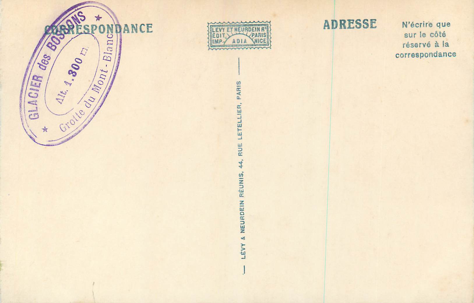 CPA Le Massif du Mont Blanc Les Glaciers des Bossons et de Taconnaz  — Verso