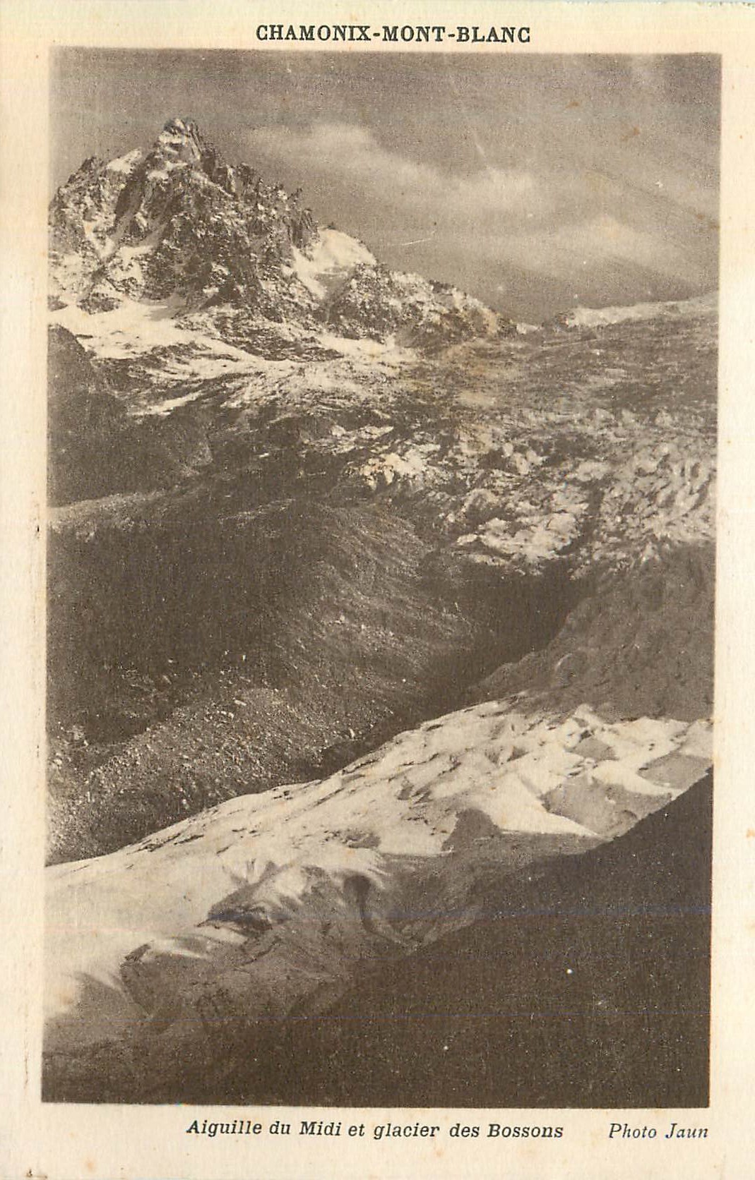 CPA Chamonix Mont Blanc Aiguille du Midi et glacier des Bossons 