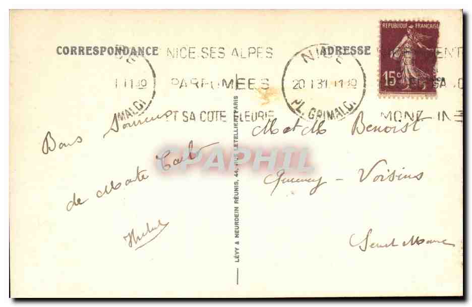 Monaco - Monte Carlo - Le Casino - CPA  — Rückseite