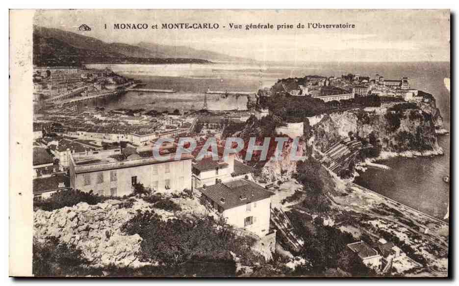 Monaco et Monte-Carlo — Vue générale prise de l'Observatoire — Alacienne des Arts Photographiques