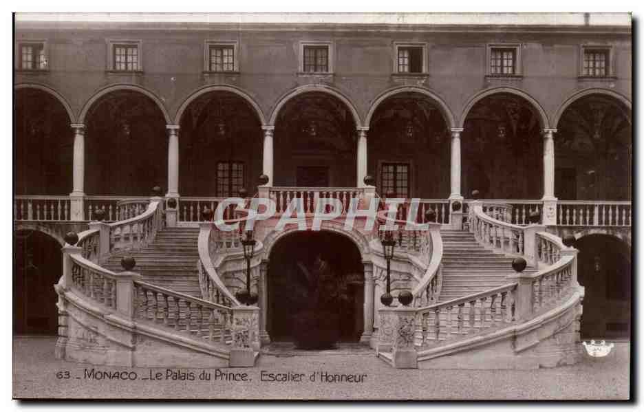 Monaco - Monte Carlo - Le Palais du Prince - Escalier d'Honneur - CPA 