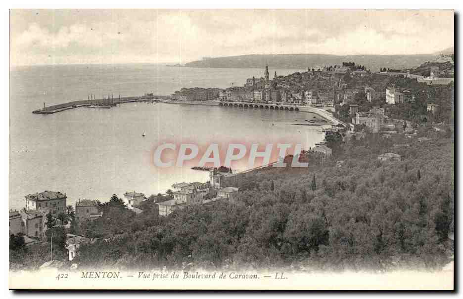 Menton - VUe Prise du Boulevard de Caravan - CPA 